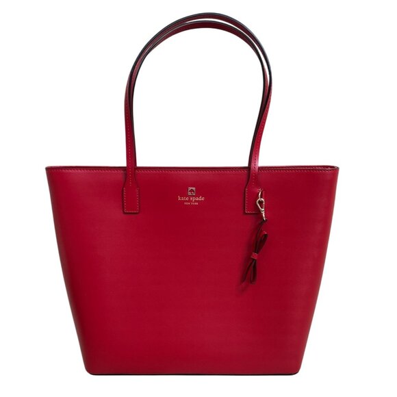 🔴 Kate Spade New York Red Leather Tote Bag - Brand New Without Tags - Picture 3 of 15